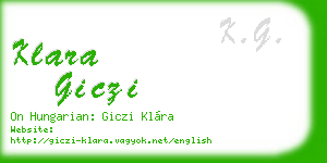 klara giczi business card