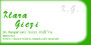 klara giczi business card